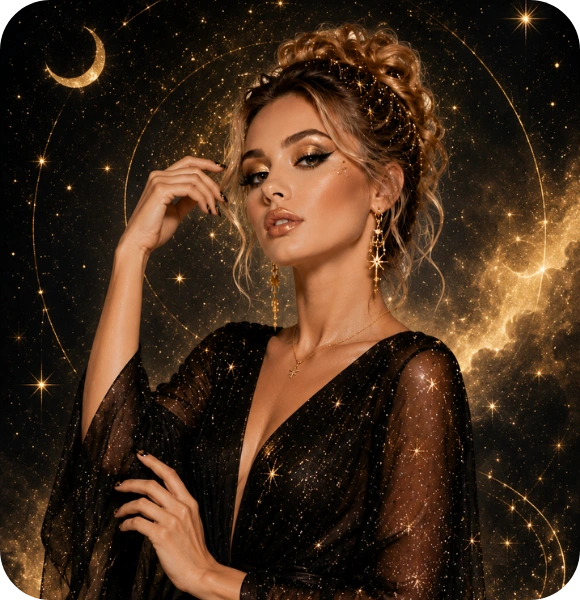 Celestial glamour and cosmic elegance