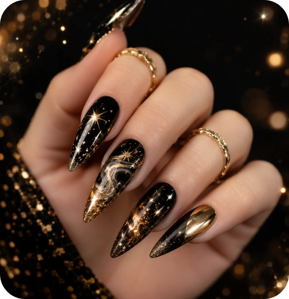 Galaxy style theme manicure
